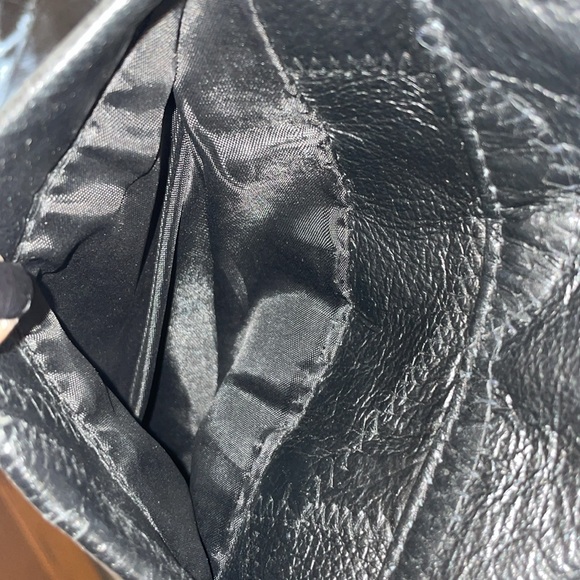 Gorgeous vintage 1990s leWorld leather patchwork belted jacket L - Picture 9 of 14